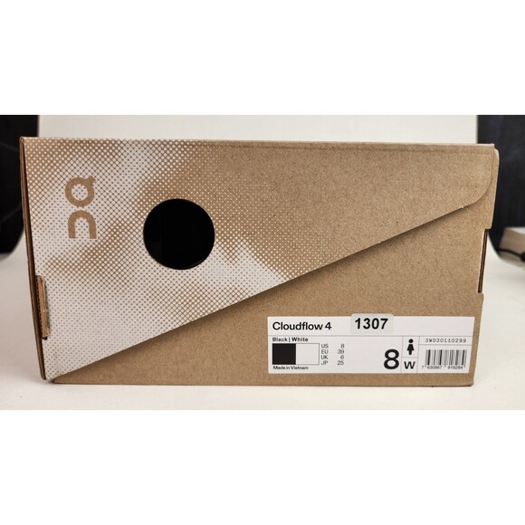 On Running Cloudflow 4 Womens Sneaker Black White Size US 8 - Picture 7 of 9